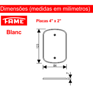 Espelho Placa P/ Interruptor Duplo Tampa F2 4x2 Fame Blanc