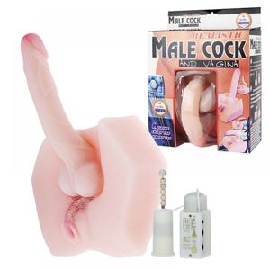 Realistic Male Cock and Vagina - Masturbador Hermafrodita em Cyberskin com Vagina e Pênis, à Prova D' Água