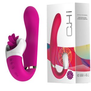 CHI DAVE - Simulador de Sexo Oral com 10 Cerdas, 4 Modos de Rotação e 10 Modos de Vibração Recarregável - 20 x 2,8 cm