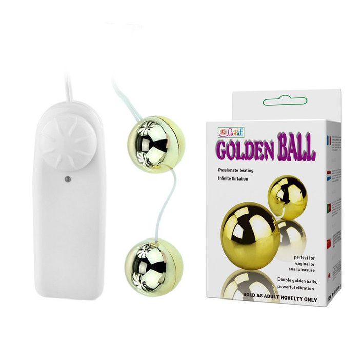 Golden Ball - Bolas Para Pompoar com Vibro Multivelocidade | Cor: Dourado