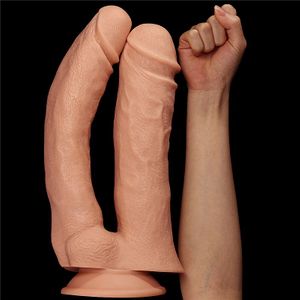 Lovetoy Realistic Mega Double Dildo - Pênis Duplo Realístico Gigante para Dupla Penetração 31 x 7 cm - 33 x 6,5 cm