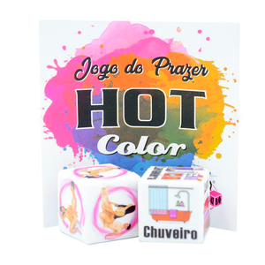 DIVERSÃO AO CUBO - Jogo do Prazer Hot Color - CONTÉM 2 DADOS 
