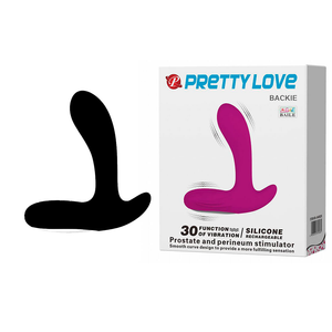 PRETTY LOVE BACKIE - Estimulador de Próstata e Períneo em Silicone Soft Touch com 30 Modos de Vibração - 13 X 3 CM