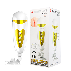PRETTY LOVE SALLY - Masturbador Lanterna em Forma de Vagina em Cyberskin com Ventosa, 12 Modos de Vibração e Simulação de Gemido | COR: BRANCO
