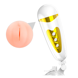 PRETTY LOVE SALLY - Masturbador Lanterna em Forma de Vagina em Cyberskin com Ventosa, 12 Modos de Vibração e Simulação de Gemido | COR: BRANCO