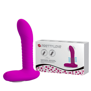 PRETTY LOVE MERLIN - Estimulador de Próstata e Períneo em Silicone com 12 Modos de Vibração e 3 Funções de Rotações - 16 X 3,4 CM | COR: ROXO