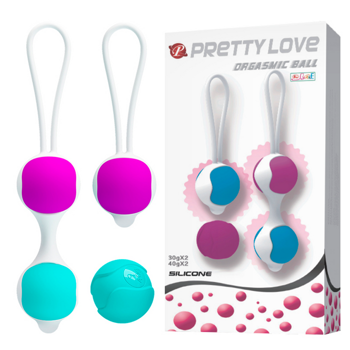 PRETTY LOVE ORGASMIC BALL - Bolas com Peso para Pompoar em Silicone Soft Touch e Alça de Segurança