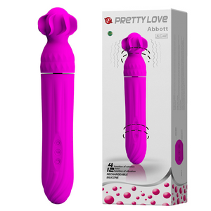 PRETTY LOVE ABBOTT - Vibrador Ponto G Recarregável com 4 Modos de Rotação e 12 Modos de Vibração - 9 X 4 CM | COR: ROXO