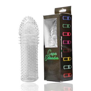 Capa Peniana Colors com Forma de Pênis em Silicone, Três Anéis na Glande e Saliências Estimuladoras Cor: Transparente | 15 X 4 CM 