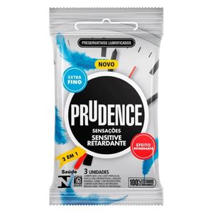 Prudence - Preservativo Sensitive Retardante Extra Fino | 3 Unidades