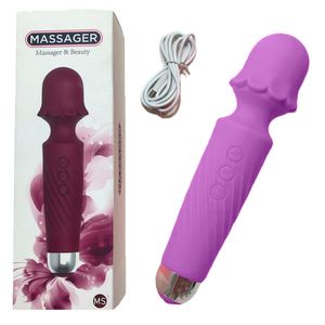 MASSAGER - Massageador Varinha Flower Recarregável 20 Modos De Vibrações Em Silicone 17,4 X 5,3 Cm | Cor: Lilás