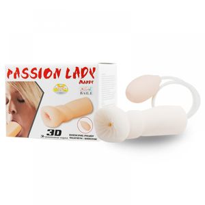 Passion Lady Mandy - Masturbador Masculino Para Sexo Anal Com Sucção E Saliências Internas | Cor: Claro 