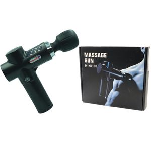 MASSAGE GUN MINI-30 - Massageador Recarregável Com 3 Modos De Vibração - 18 X 16 Cm | COR: PRETO
