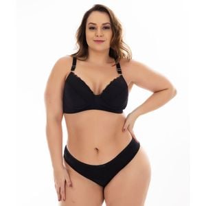 Conjunto Suri Plus Size Com Detalhes Em Renda E Bojo Patitex