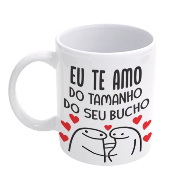 Caneca Flork Te Amo Do Tamanho Do Seu Bucho 300ml Simas Presentearia