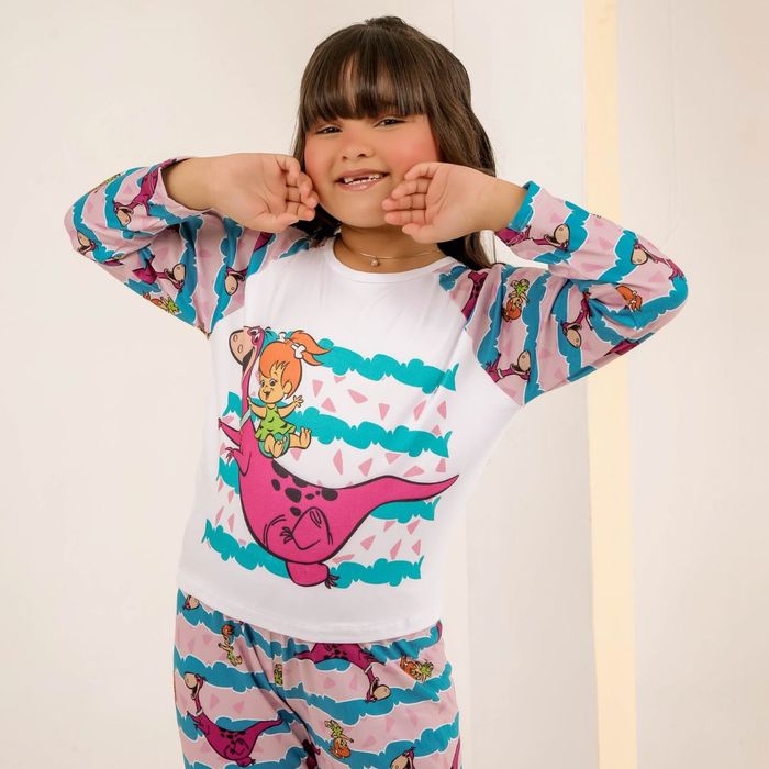 Pijama Infantil Feminino De Frio Pedrita Amável Moda íntima