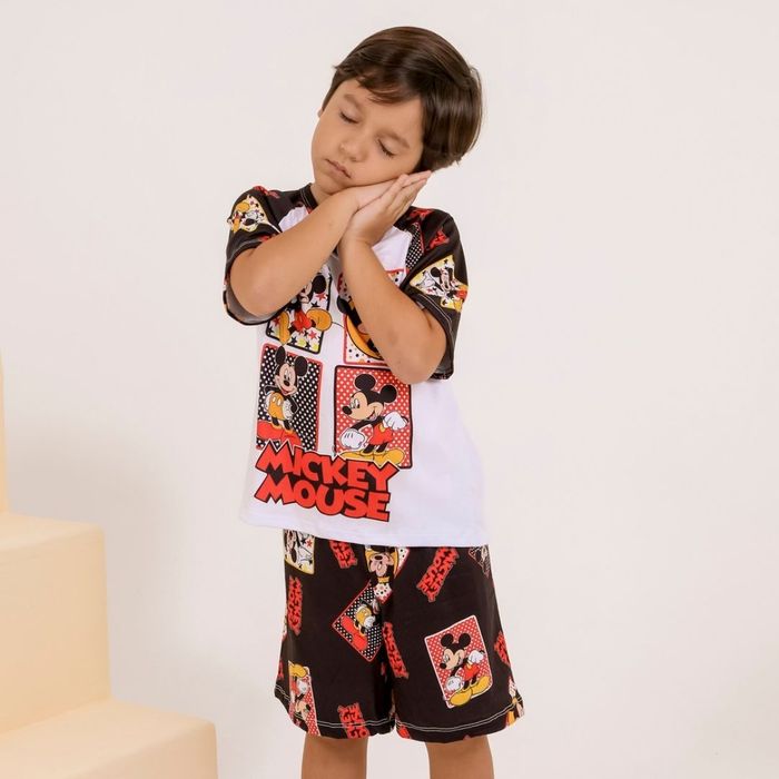 Pijama Infantil Masculino Personagem Mickey Amável Moda íntima