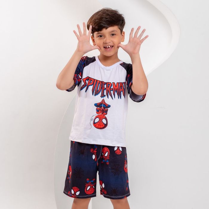 Pijama Infantil Masculino Personagem Spider Man Amável Moda íntima