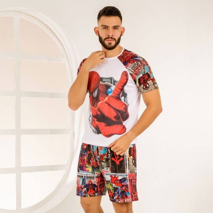 Pijama Masculino Personagem Homem Aranha Amável Moda íntima