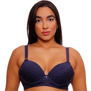 Sutiã Plus Size Com Bojo E Aro Base Rendada Nayane