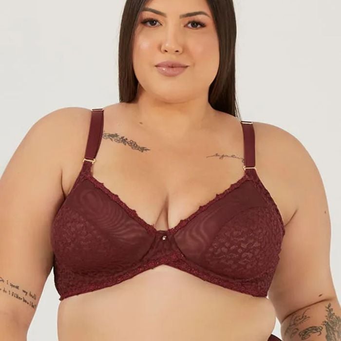 Sutiã Plus Size Sem Bojo Com Aro Em Renda E Guipir Nayane