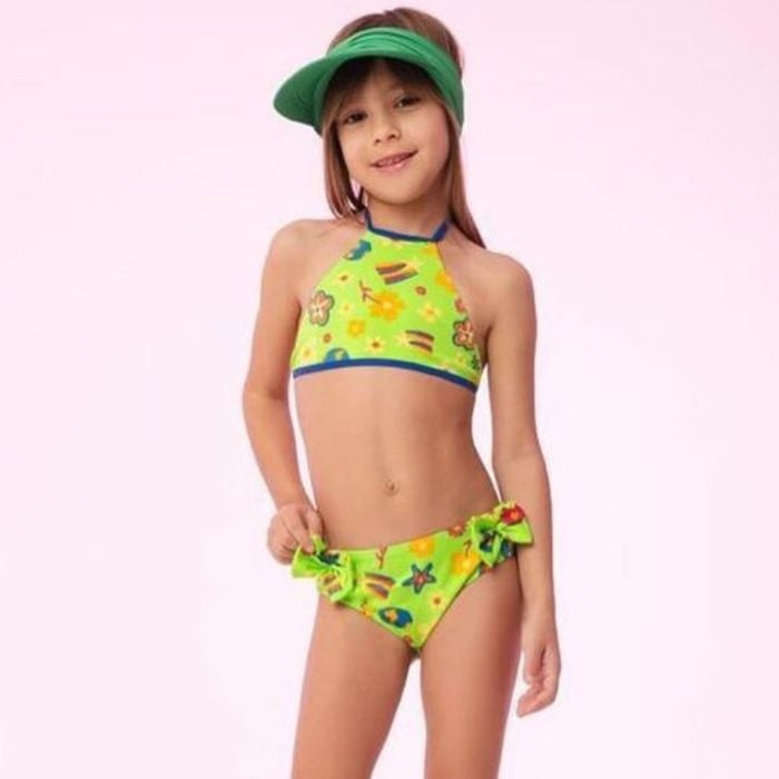 Biquíni Infantil Duda Estampado Com Top Cropped