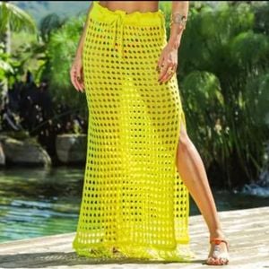 Saída De Praia Saia Longa Em Tricot Coleção Reveillon