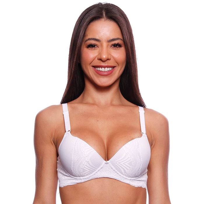 Sutiã Base Regata Detalhe Em Renda Bojo Meia Taça Econfort Lingerie