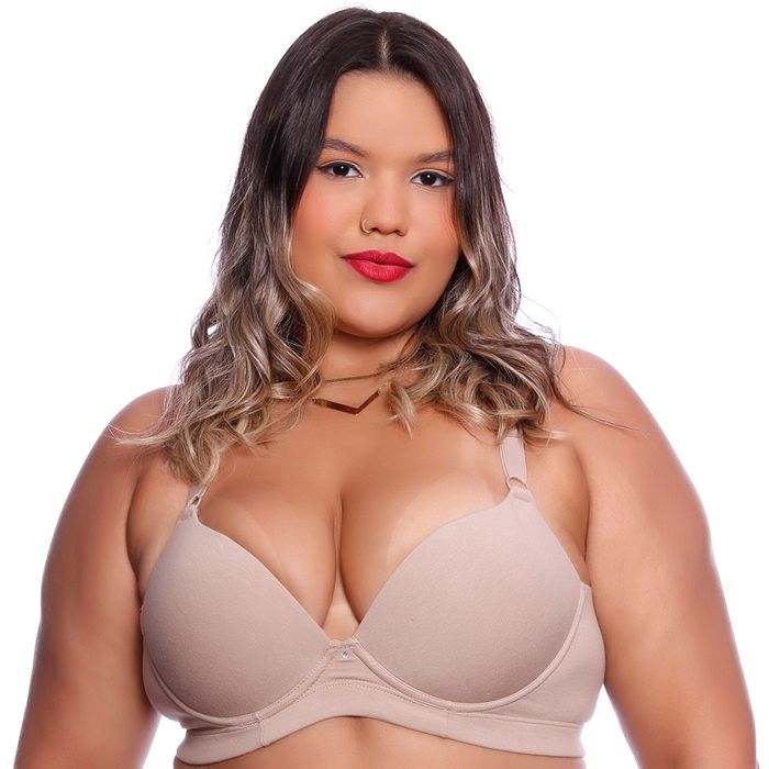 Sutiã Plus Size Redutor Em Algodão Com Aro Base Bojo Liso Econfort Lingerie