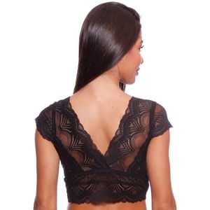 Sutiã Top Cropped Bojo Leve Com Mangas Em Renda Nayane Lingerie