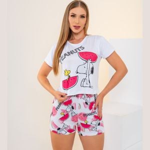 Short Doll Estampado Snoopy Amável Moda íntima