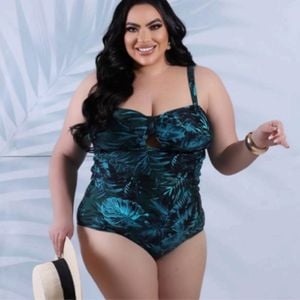 Maiô Plus Size Estampado Karina Sem Bojo Costa Do Mar