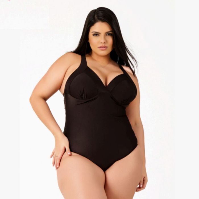 Maiô Plus Size Cida Liso Alças Cruzadas Costa Do Mar