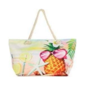 Bolsa De Praia Estampa Pineapple Com Alças De Corda