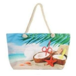 Bolsa De Praia Estampa Coconut Summer Com Alças De Corda