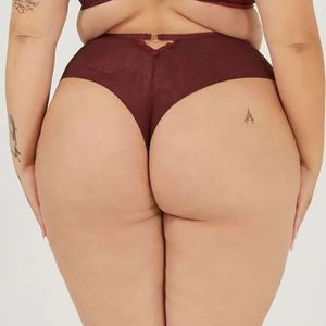 Calcinha Plus Size Fio Dental Duplo Alta Guipier Nayane