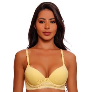 Sutiã Fashion Base Franzido Renda Elástica Nayane Lingerie