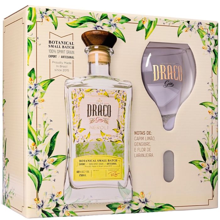 Kit Gin Draco Néroli 750 ml + Taça