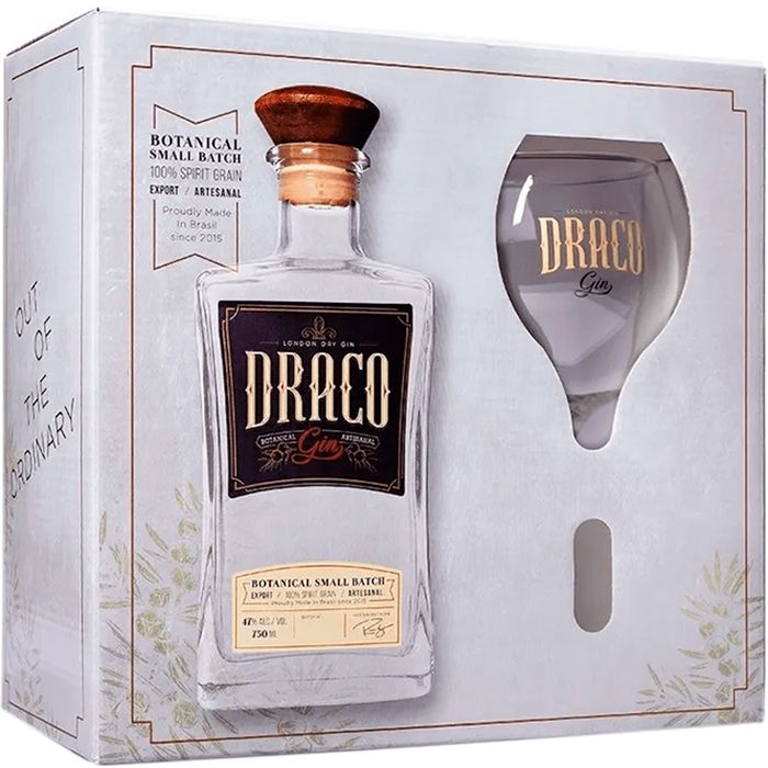 Kit Gin Draco London Dry 750 ml + Taça
