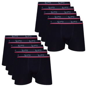 Kit 10 Cuecas Boxer Algodão Com Elastano Lupo