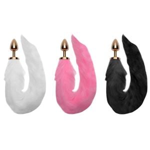 Plug Anal Less P Dourado Rabo 50cm Hard