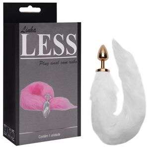 Plug Anal Less P Dourado Rabo 50cm Hard