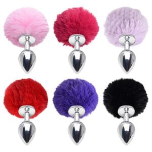 Plug Anal Medio Aco Pompom Coelho Sexy Import