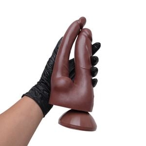 Penis Duplo Borracha Com Ventosa 17cm Kgel