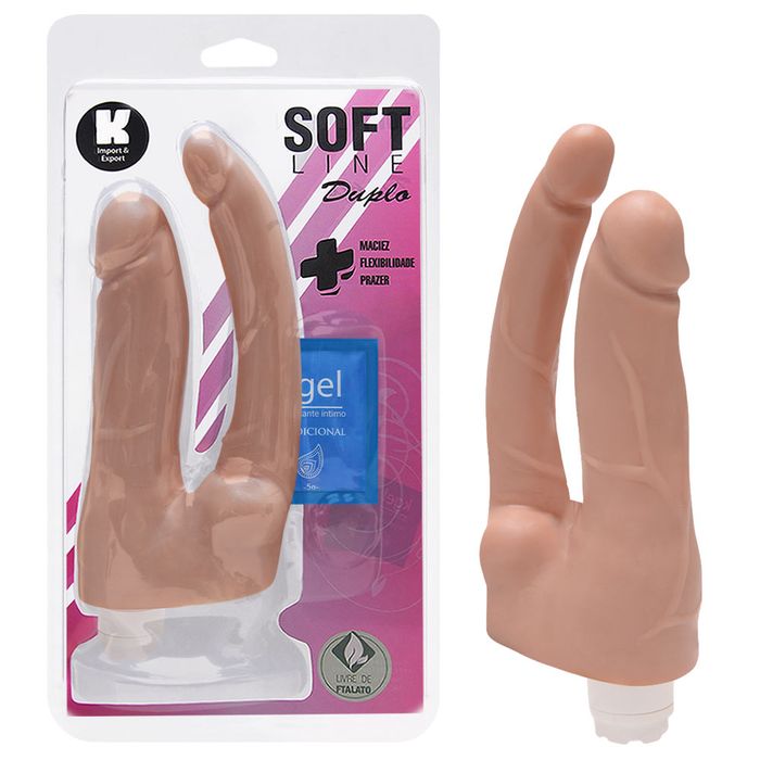Pênis Duplo Vibrador Interno 17cm Kgel