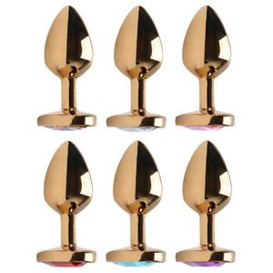 Plug Anal P Aço Dourado Coração Vipmix