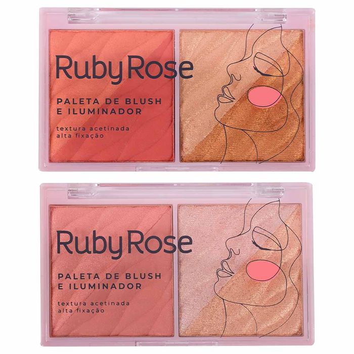 Paleta De Blush E Iluminador Ruby Rose