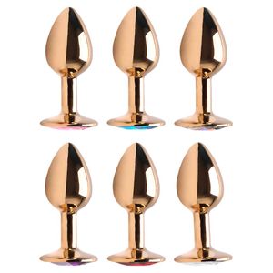 Plug P Anal Aço Dourado Pedra Vipmix