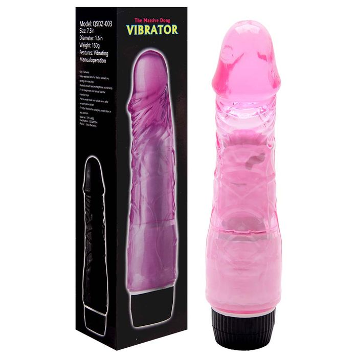 Pênis Realístico Vibrador 18,5 X 4cm Jelly Sexy Import