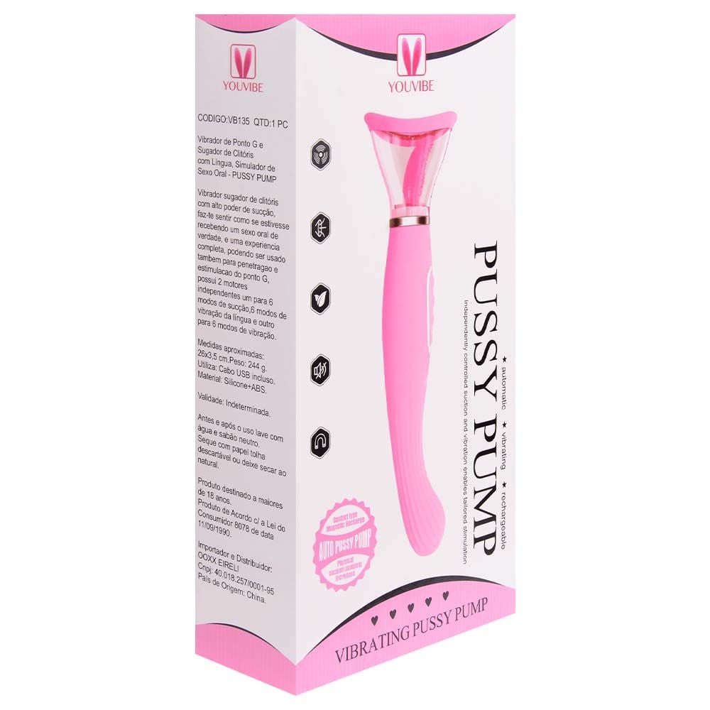 Vibrador Ponto G Sugador Clitóris Língua Vipmix - Gall